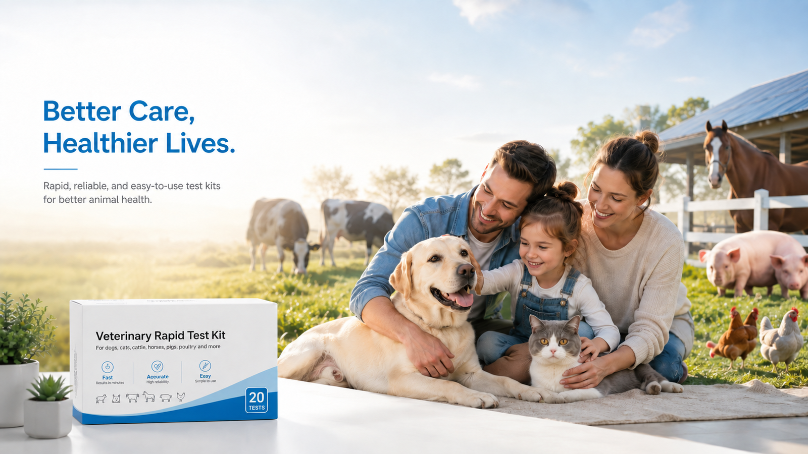 Veterinary rapid test kits for companion animals and livestock
