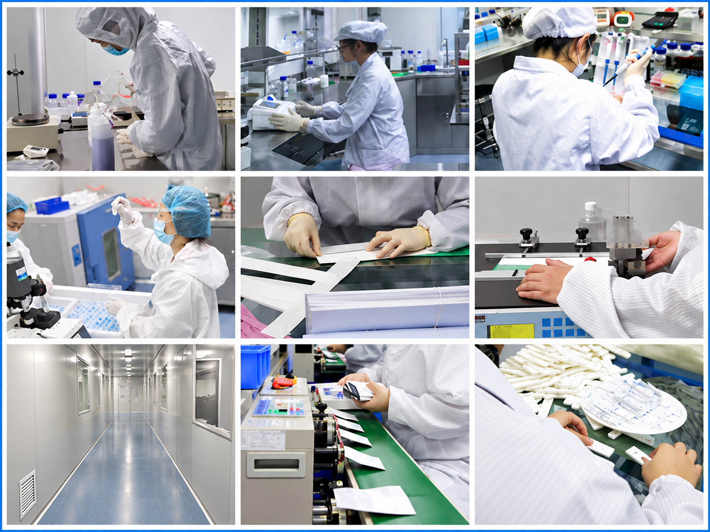 Production and quality-control scenes at partner manufacturing facilities